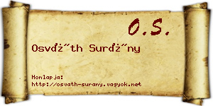 Osváth Surány névjegykártya